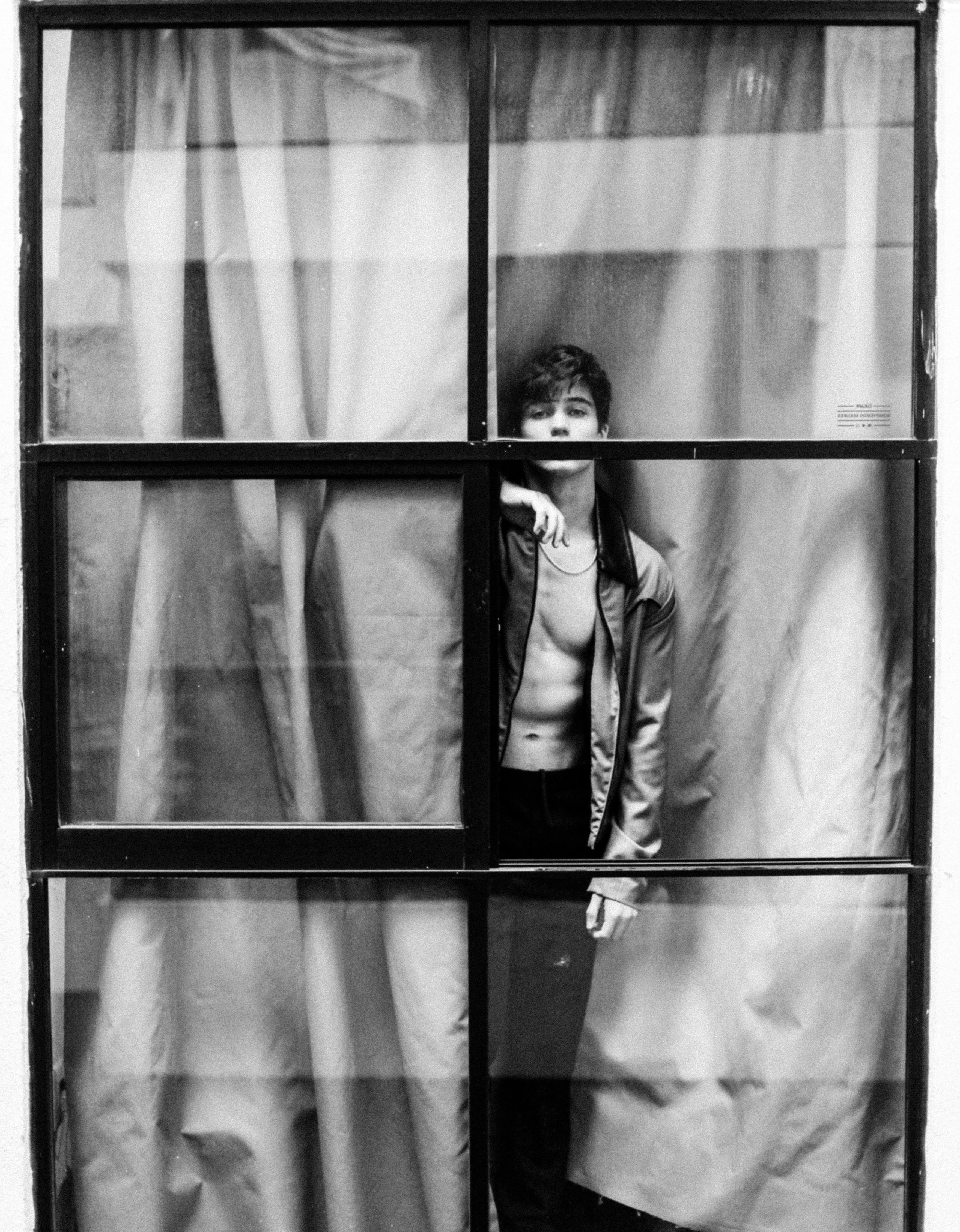 home decor window person human curtain