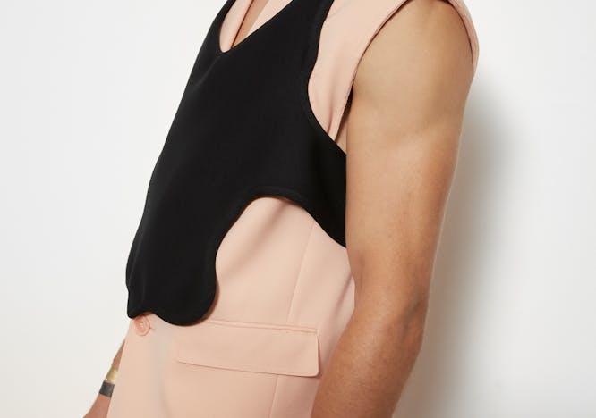 clothing apparel sleeve undershirt person human arm